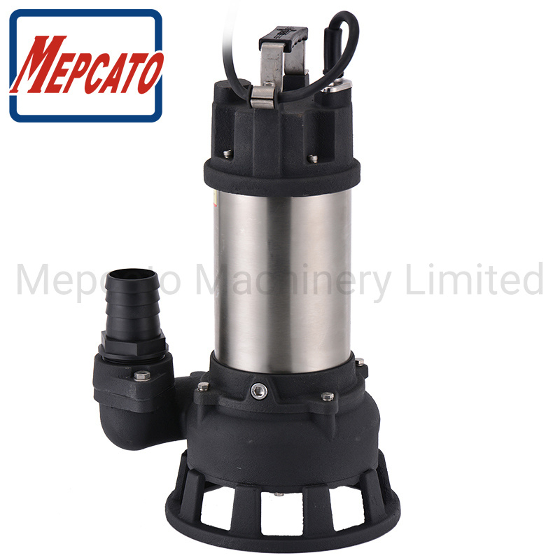 1HP Heavy Cast Iron Slurry Sewage Cutting Centrifugal Submersible Water Drainage Pump for Industrial Factory Construction Sites Water Disposal