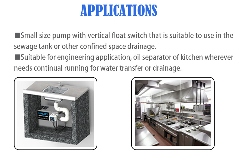 High Flow Stainless Steel Electric Sewage Drainage Pumping Machine with Oil Cooling Motor for Kitchen Tanks Waste Water Disposal