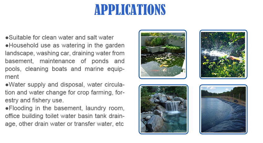 Domestic Small Handy Plastic Garden Water Supply Water Drainage Submerged Submersible Pump for Ponds Basement Cellar Sumps Waterfall Fountain Landscape