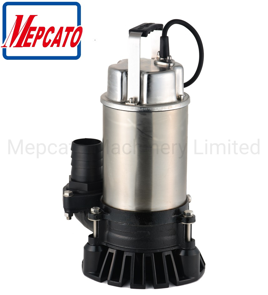 1HP Large Flow Sewage Eflluent Dirty Muddy Water Discharge Stainless Steel Electric Vertical Submersible Centrifugal Water Drain Pump with Stirring Device