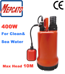400W Fish Ponds Koi Farms Fish Breeding Sea Water Circulation Water Supply Plastic Electric Submersible Centrifugal Water Drainage Pump with Float Switch