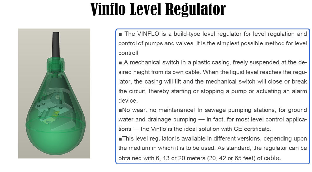 CE Approved Automatic Control Sewage Pumping Station ABS Water Level Mechanical Sensor Float Switch Regulator