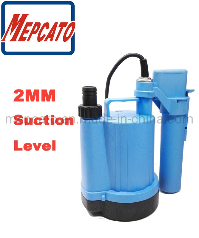 100W Low Level Drainage Small Plastic Automatic Electric Submersible Water Suction Pump with Float Switch for Pools Ponds Sumps Aquariums Cellars Basements