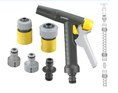 Portable Handy Durable Plastic Household Garden Watering Irrigation Washing Car Cleaning Hand Tools Spray Water Gun Set