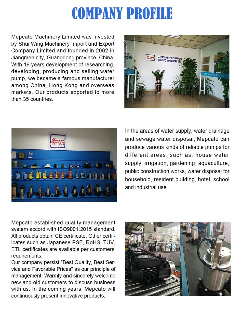 1HP Big Flow Single-Stage Centrifugal Cast Iron Industrial Construction Factory Effluent Sewage Trash Cutting Submersible Water Drainage Pump