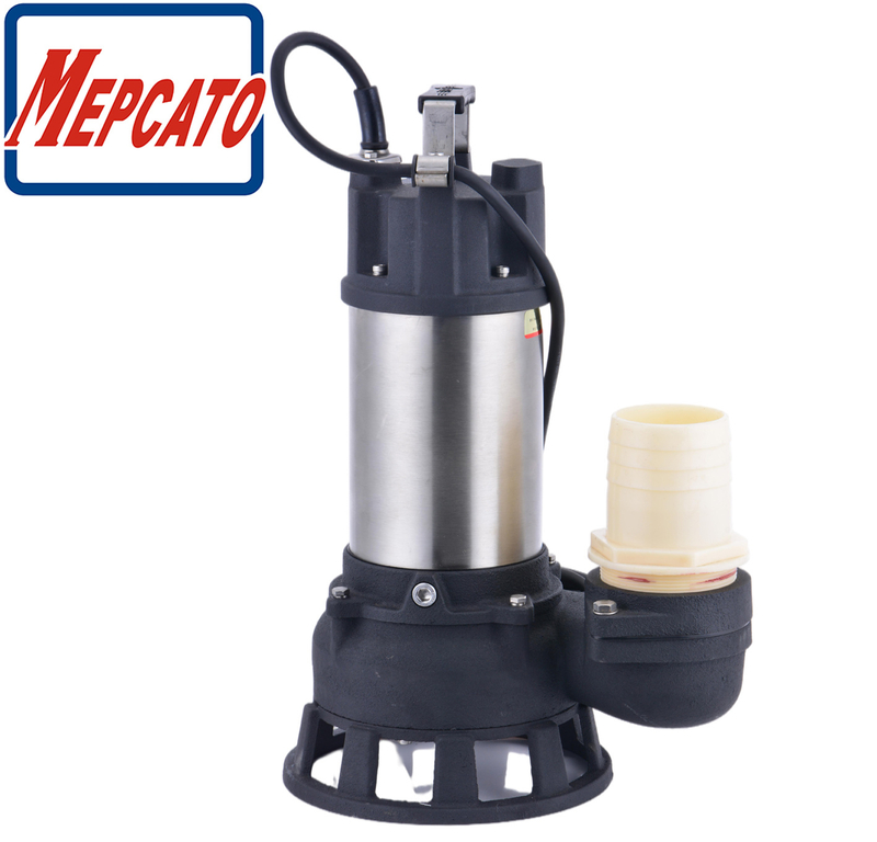 1.5HP Large Flow Stainless Steel Electric Cast Iron Sewage Cutting Waste Water Removal Submersible Centrifugal Dirty Water Drainage Pump