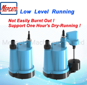 2mm Low Level Running Portable Plastic Electric Garden Fish Pond Basement Water Drainage Centrifugal Submersible Utility Pump with Oil Cooling Motor