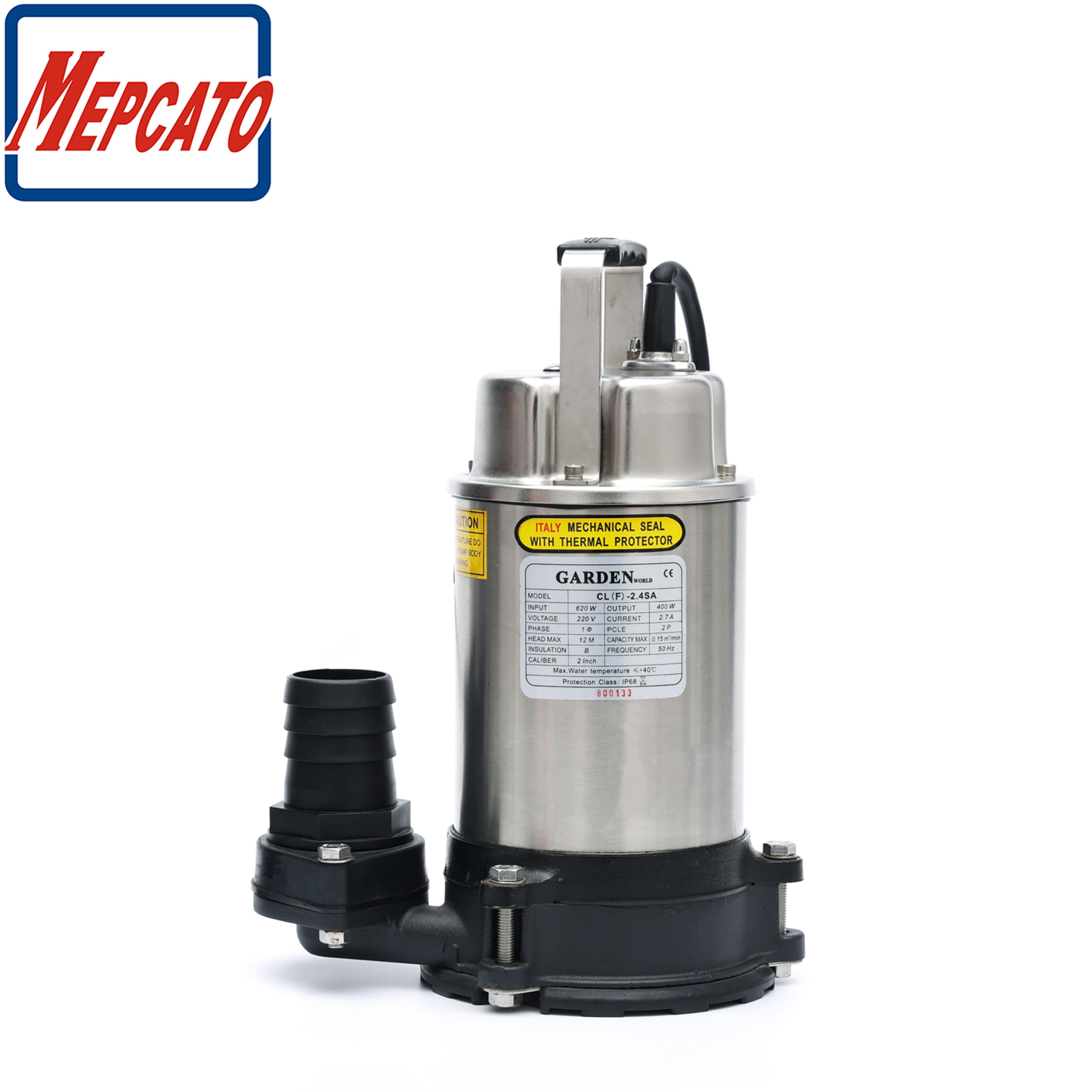 400W 1mm Low Level Running Residual Water Groundwater Rainy Water Drainage Stainless Steel Electric Automatic Centrifugal Submersible Dewatering Pump