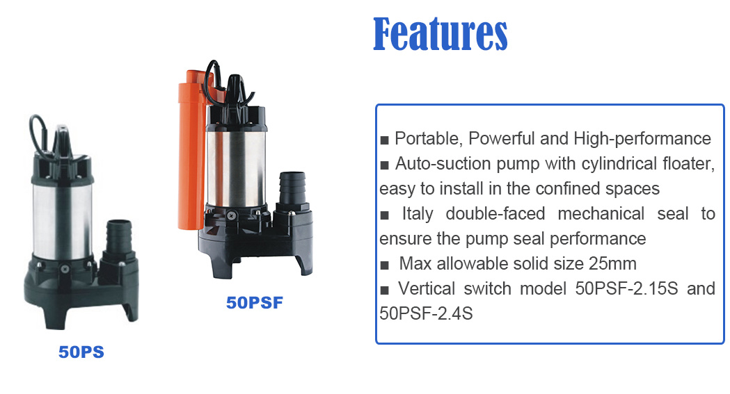 Garden Koi Ponds and Pools Water Circulation Electric Automatic Submersible Centrifugal Water Pump for Clean Water and Sea Water