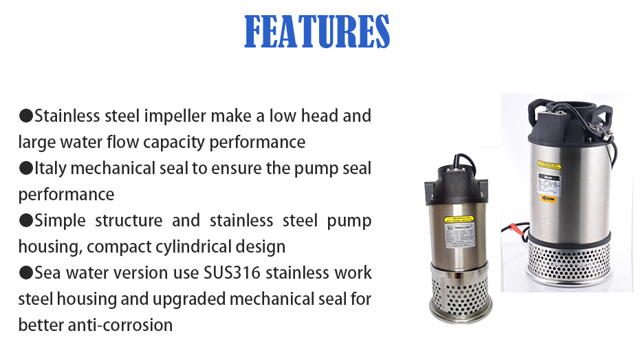 Large Flow Electric Automatic Stainless Steel Farm Irrigation Fish Pond Water Circulation Axial Flow Submersible Centrifugal Sea Water Pump