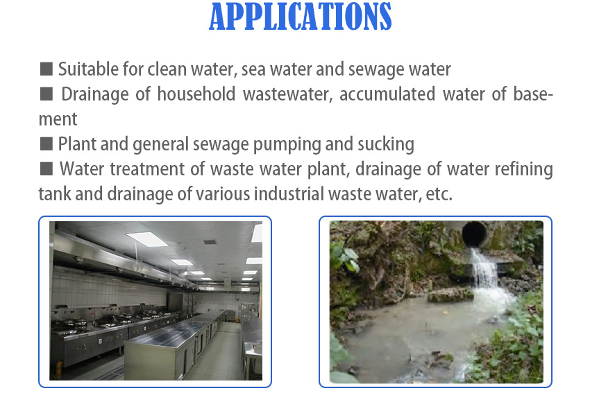 400W Three-Feet Non-Clogging Muddy Slurry Sewage Dirty Water Drainage Kitchen Stainless Steel Submersible Water Pump with Cutting Impeller