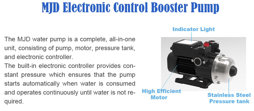 Residential Stainless Steel Electric Automatic Hot Water Boosting Horizontal Centrifugal Multistage Surface Water Booster Pump for Solar Energy System