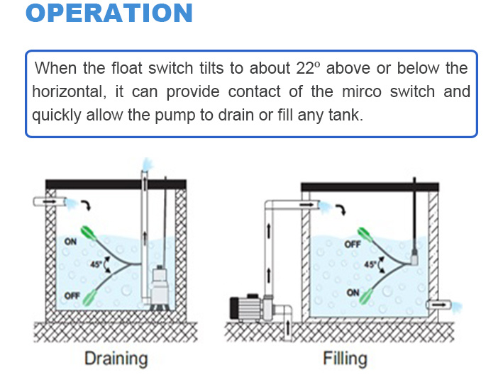 Pools Water Tank Drainage Sensitive Electric Automatic Water Level Control Regulation Mechanical Sensor Float Switch