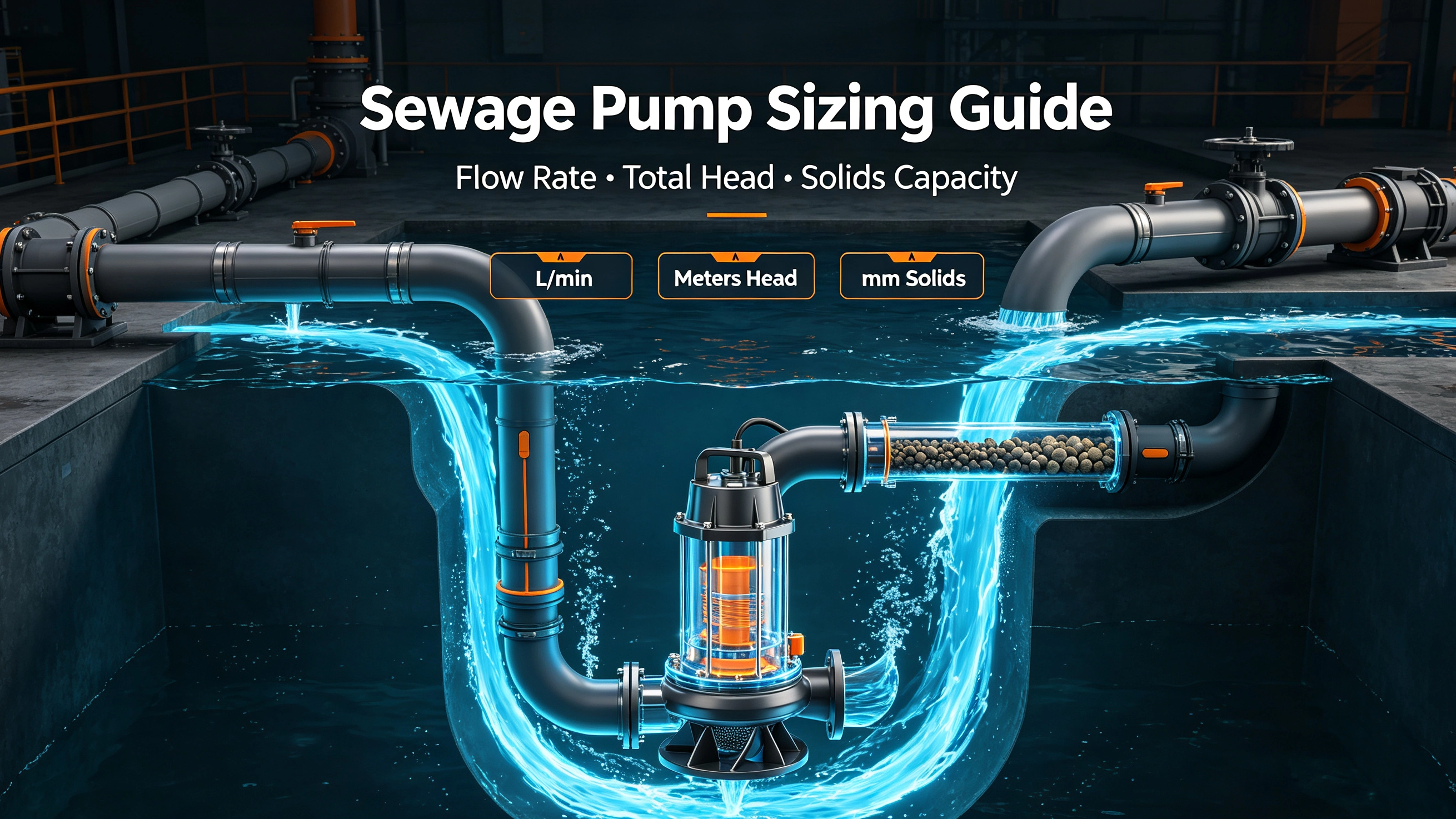 How to Size a Sewage Pump: Flow Rate, Head & Solids